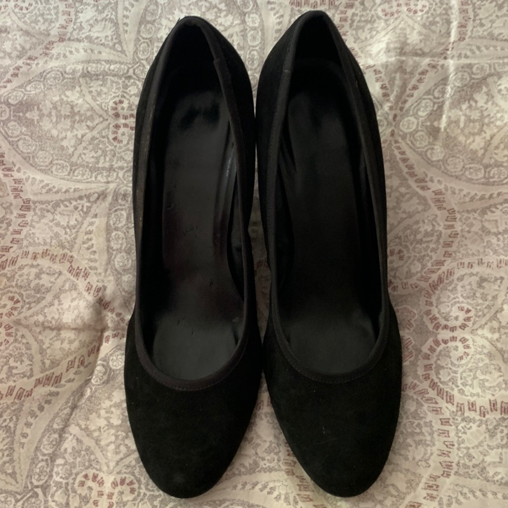 Ditto by Vaneli black suede. Worn one time. Wedge heeled pump.